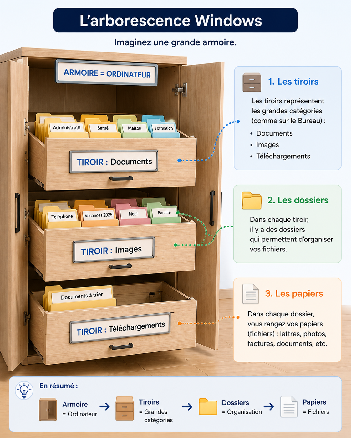 un disque dur c'est comme une armoire à fichiers
