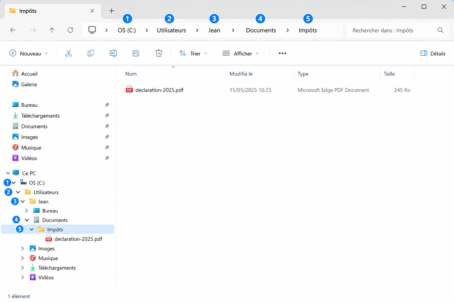 explorateur windows : notion d'arborescence